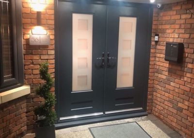 french door black installation